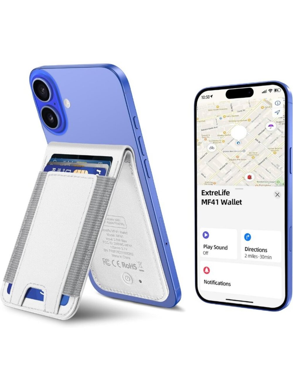 Magnetic Leather Phone Wallet with Find My Compatibility for Magsafe Devices